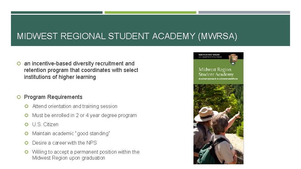 MIDWEST REGIONAL STUDENT ACADEMY (MWRSA) an incentive-based diversity recruitment and retention program that coordinates