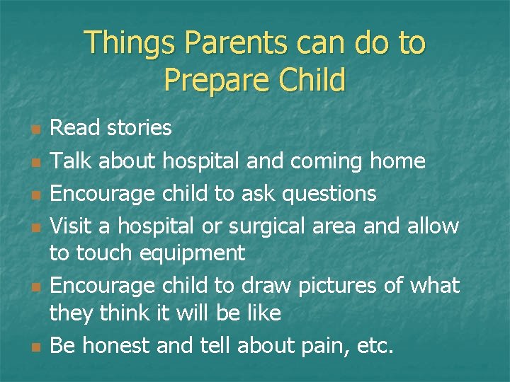 Things Parents can do to Prepare Child n n n Read stories Talk about Things Parents can do to Prepare Child n n n Read stories Talk about