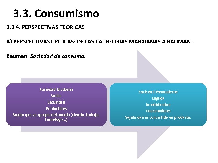 3. 3. Consumismo 3. 3. 4. PERSPECTIVAS TEÓRICAS A) PERSPECTIVAS CRÍTICAS: DE LAS CATEGORÍAS