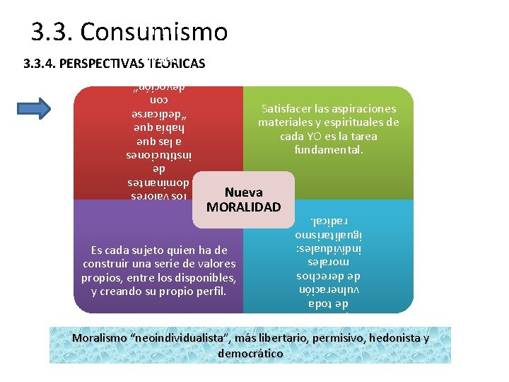 3. 3. Consumismo Se abandonan los valores dominantes de instituciones a las que había