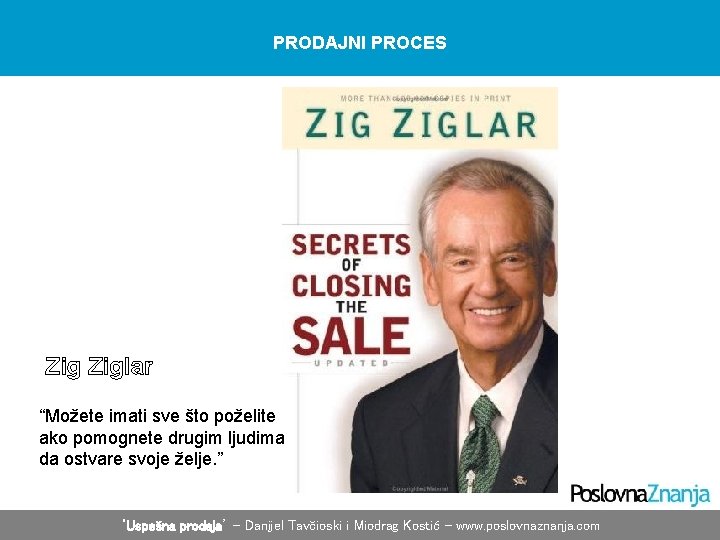 PRODAJNI PROCES Ziglar “Možete imati sve što poželite ako pomognete drugim ljudima da ostvare PRODAJNI PROCES Ziglar “Možete imati sve što poželite ako pomognete drugim ljudima da ostvare