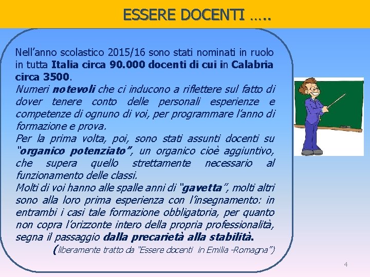 ESSERE DOCENTI …. . Nell’anno scolastico 2015/16 sono stati nominati in ruolo in tutta