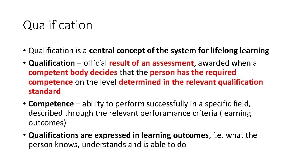 Qualifications and NQF in the draft Law on