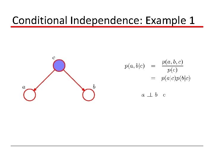 Conditional Independence: Example 1 