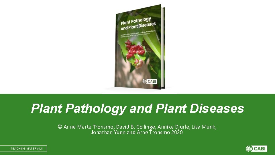 Plant Pathology and Plant Diseases © Anne Marte Tronsmo, David B. Collinge, Annika Djurle,