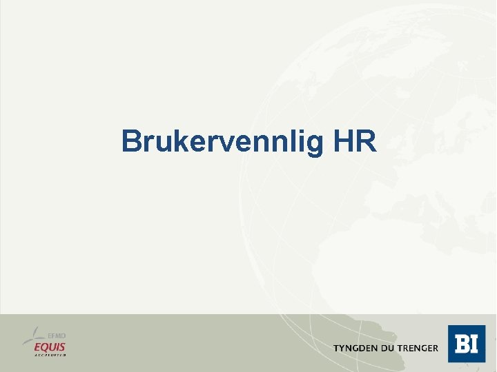 Brukervennlig HR 