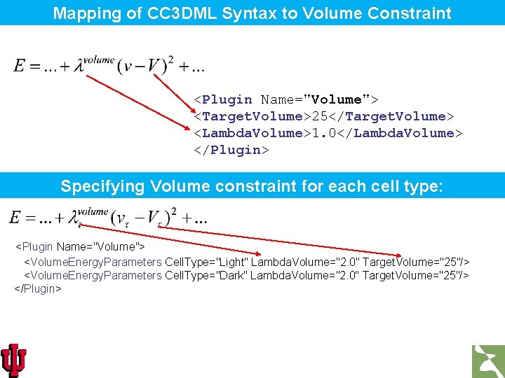 Mapping of CC 3 DML Syntax to Volume Constraint <Plugin Name="Volume"> <Target. Volume>25</Target. Volume>