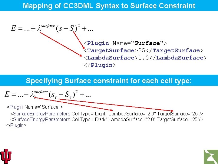 Mapping of CC 3 DML Syntax to Surface Constraint <Plugin Name=“Surface"> <Target. Surface>25</Target. Surface>