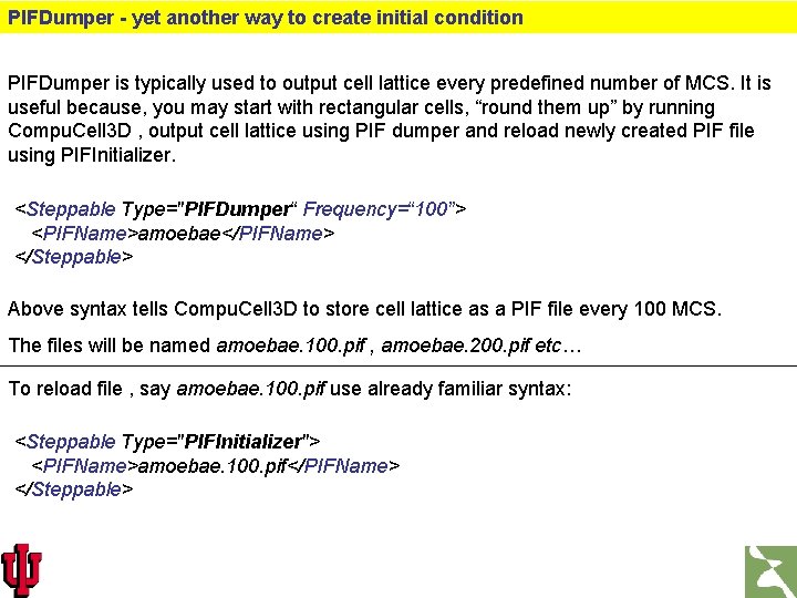 PIFDumper - yet another way to create initial condition PIFDumper is typically used to