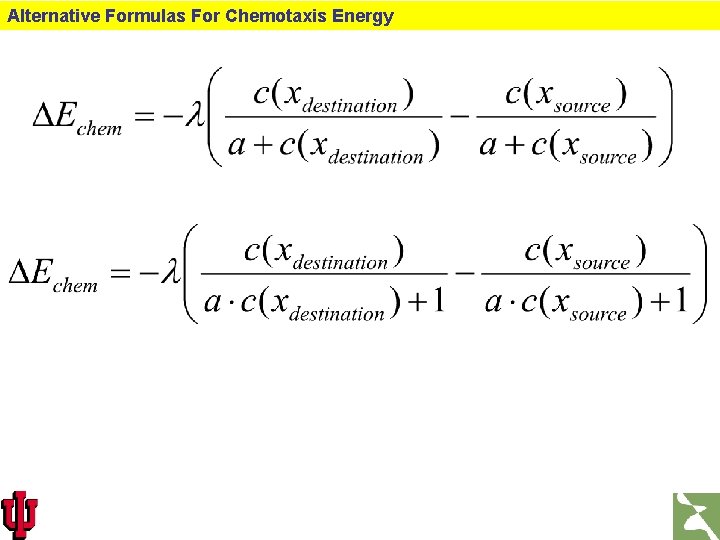 Alternative Formulas For Chemotaxis Energy 