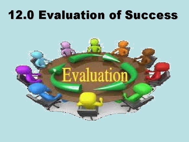 12. 0 Evaluation of Success 