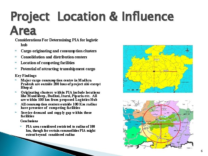 Project Location & Influence Area Considerations For Determining PIA for logistic hub Cargo originating