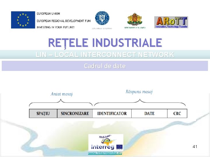 REȚELE INDUSTRIALE LIN – LOCAL INTERCONNECT NETWORK Cadrul de date 41 www. interregrobg. eu