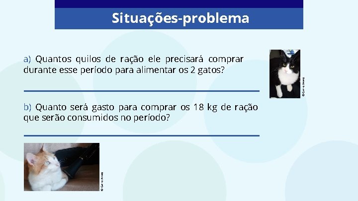 Situações-problema © Geno Alves a) Quantos quilos de ração ele precisará comprar durante esse