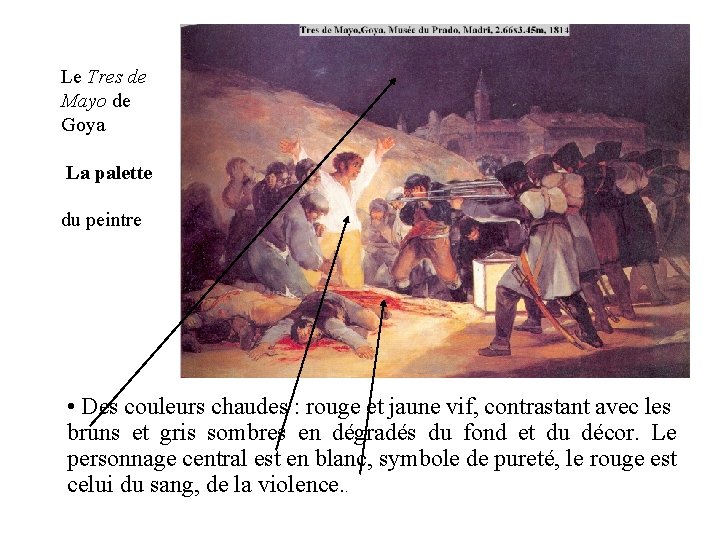 Le Tres de Mayo de Goya La palette du peintre • Des couleurs chaudes