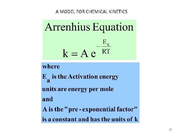 A MODEL FOR CHEMICAL KINETICS 34 