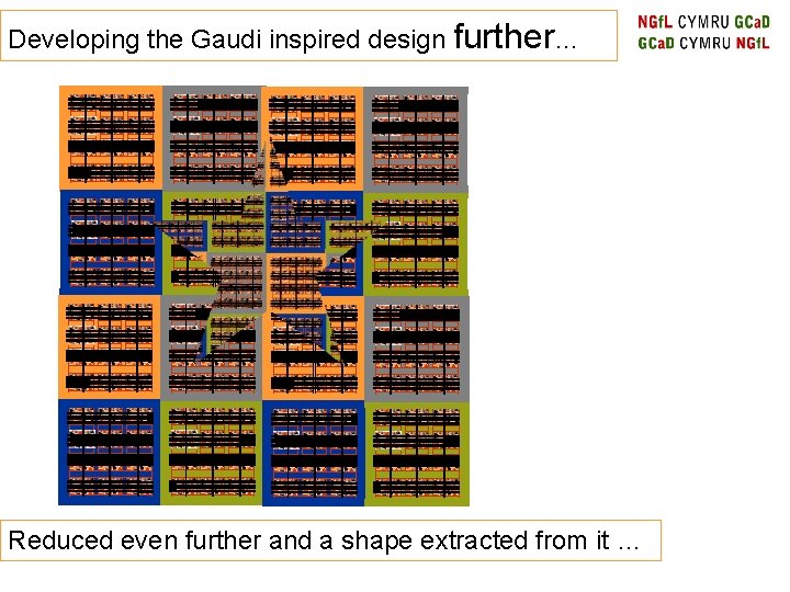 Developing the Gaudi inspired design further… Reduced even further and a shape extracted from