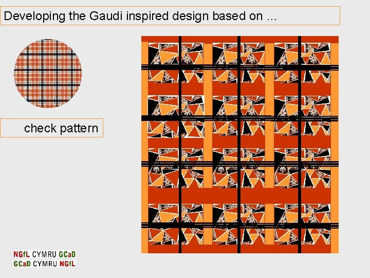 Developing the Gaudi inspired design based on … check pattern 