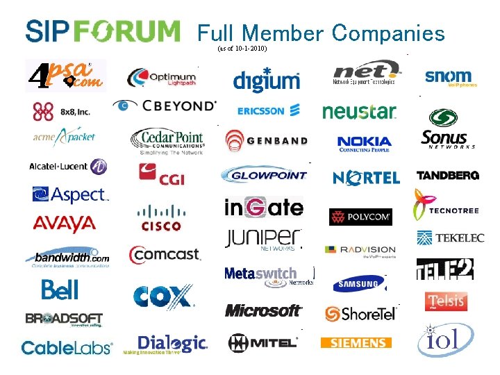 Full Member Companies (as of 10 -1 -2010) 