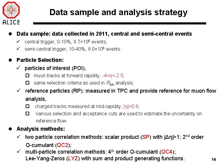 Data sample and analysis strategy l Data sample: data collected in 2011, central and