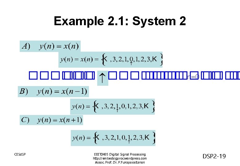 Example 2. 1: System 2 ����������� n=0 ���� �� CESd. SP EEET 0485 Digital