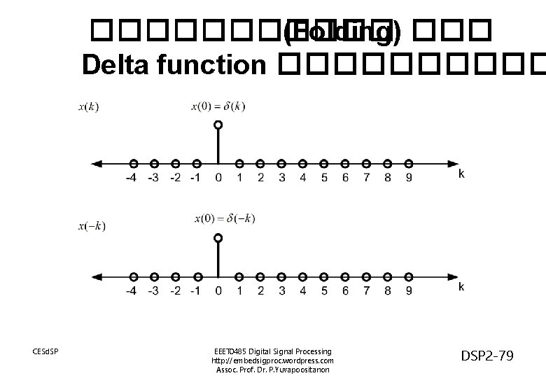 ������ (Folding) ��� Delta function ����� CESd. SP EEET 0485 Digital Signal Processing http: