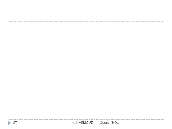 27 M. MASMOUDI Cours VHDL 