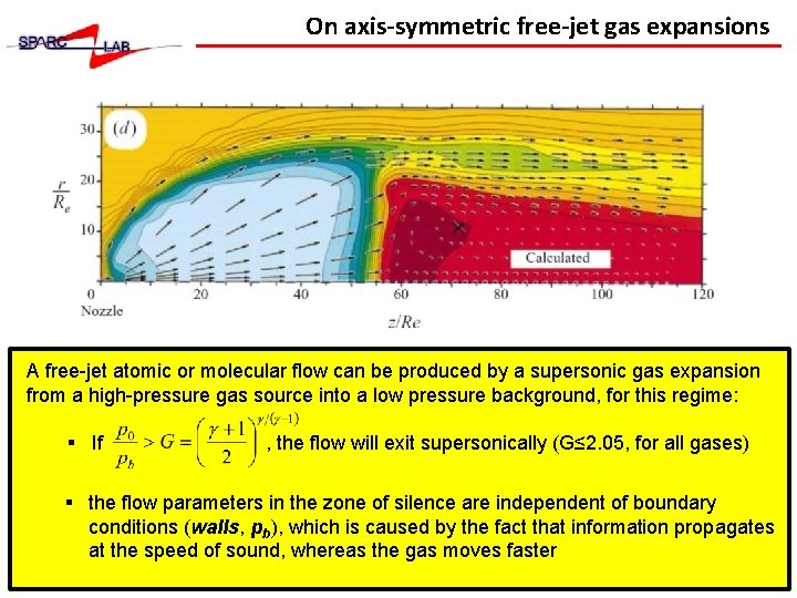 On axis-symmetric free-jet gas expansions A free-jet atomic or molecular flow can be produced