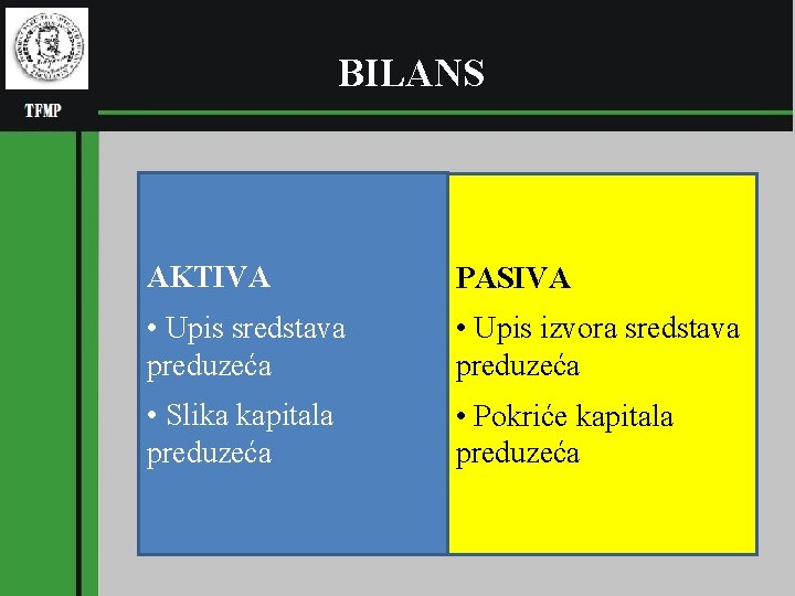 (pl BILANS RGNF AKTIVA PASIVA • Upis sredstava preduzeća • Upis izvora sredstava preduzeća