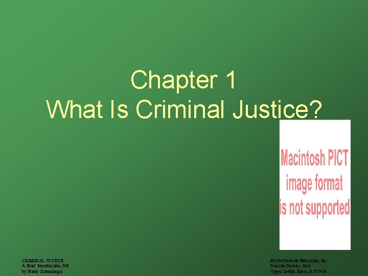 Chapter 1 What Is Criminal Justice? CRIMINAL JUSTICE A Brief Introduction, 6/E by Frank