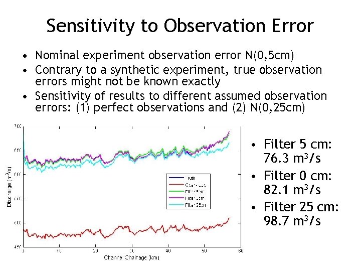 Sensitivity to Observation Error • Nominal experiment observation error N(0, 5 cm) • Contrary