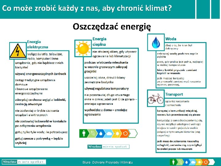 Co może zrobić każdy z nas, aby chronić klimat? Oszczędzać energię Biuro Ochrony Przyrody