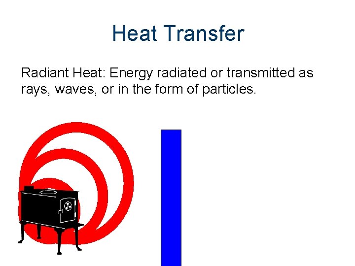 Heat Transfer Radiant Heat: Energy radiated or transmitted as rays, waves, or in the