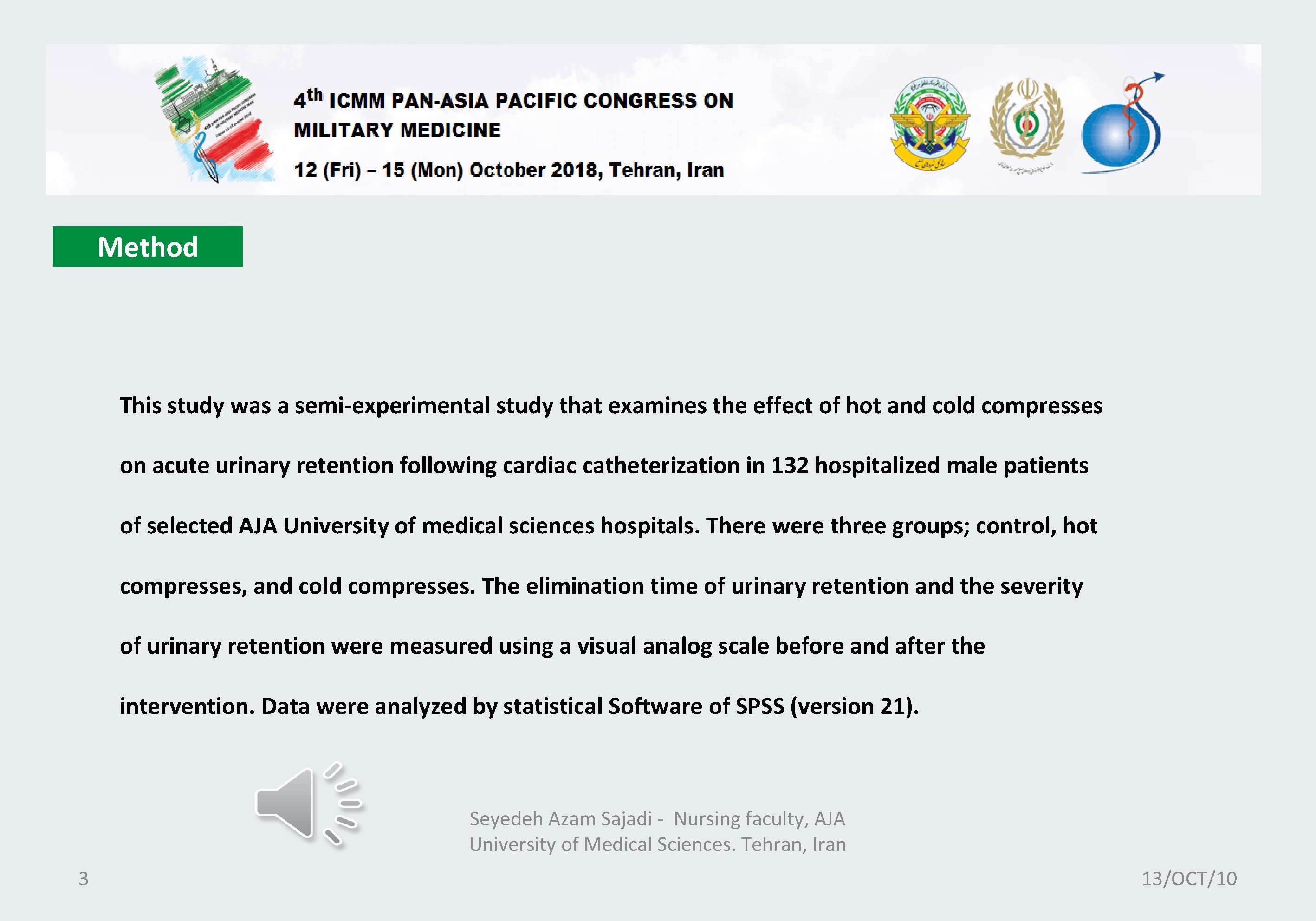 Method This study was a semi-experimental study that examines the effect of hot and Method This study was a semi-experimental study that examines the effect of hot and