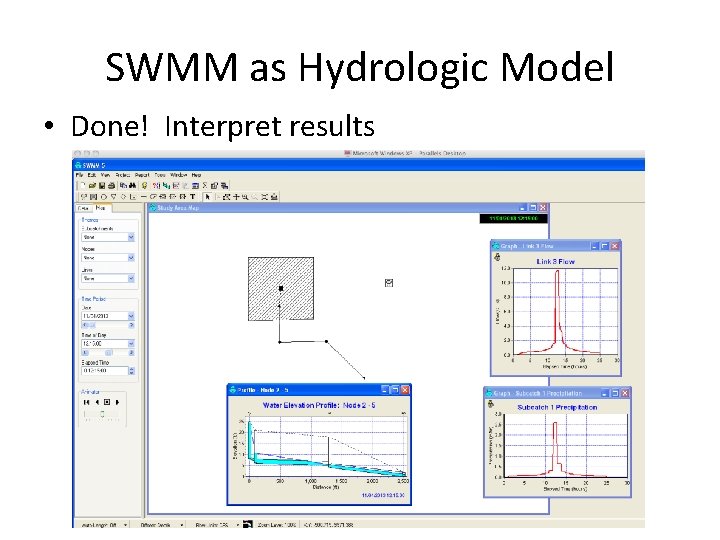 SWMM as Hydrologic Model • Done! Interpret results 