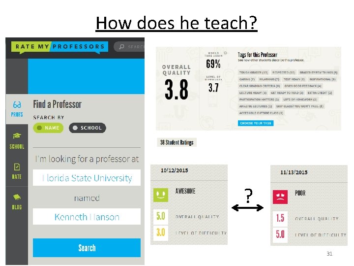 How does he teach? ? 31 