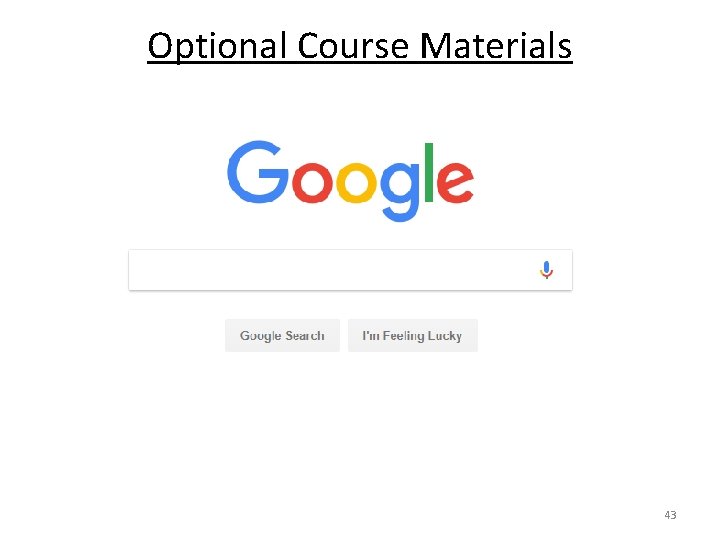 Optional Course Materials 43 