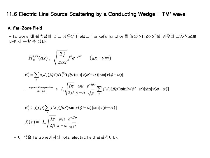 11. 6 Electric Line Source Scattering by a Conducting Wedge - TMz wave A.