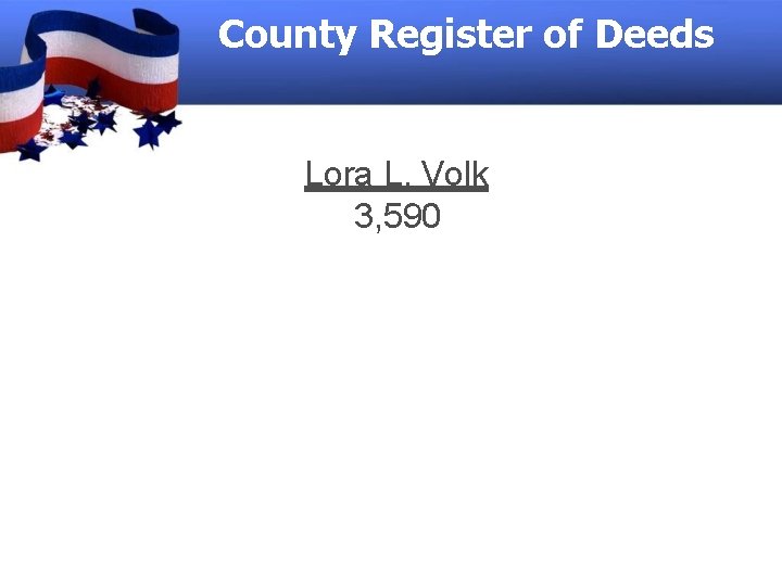 County Register of Deeds Lora L. Volk 3, 590 