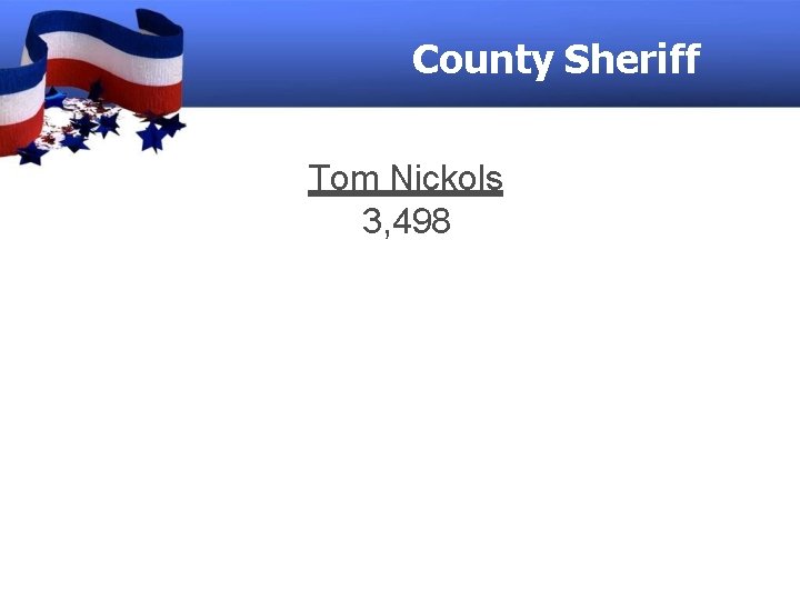 County Sheriff Tom Nickols 3, 498 