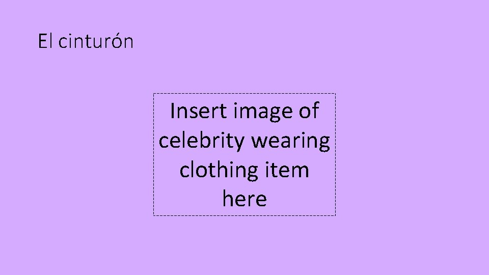 El cinturón Insert image of celebrity wearing clothing item here 