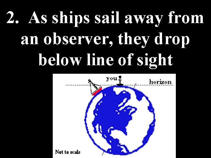 2. As ships sail away from an observer, they drop below line of sight