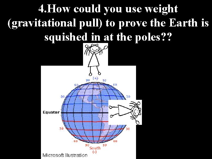 4. How could you use weight (gravitational pull) to prove the Earth is squished