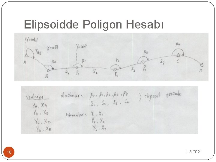 Elipsoidde Poligon Hesabı 18 1. 3. 2021 