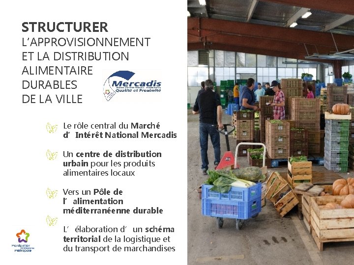 STRUCTURER L’APPROVISIONNEMENT ET LA DISTRIBUTION ALIMENTAIRE DURABLES DE LA VILLE Le rôle central du