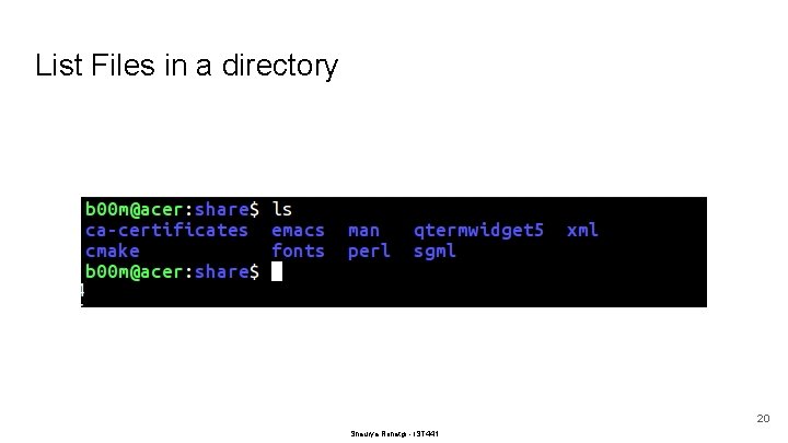 List Files in a directory 20 Shaurya Rohatgi - IST 441 