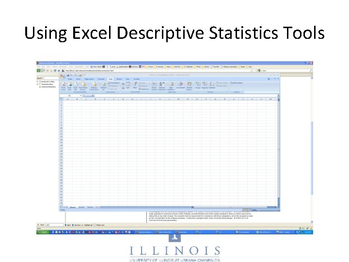 Using Excel Descriptive Statistics Tools 