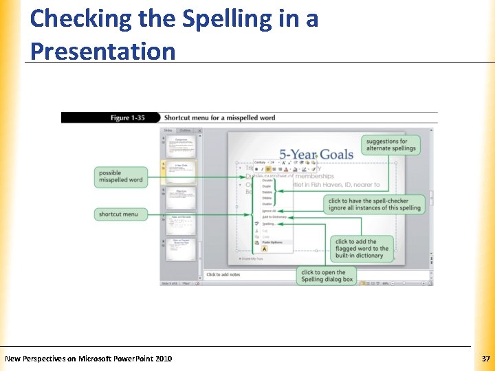 Checking the Spelling in a Presentation New Perspectives on Microsoft Power. Point 2010 XP