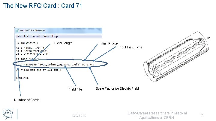 The New RFQ Card : Card 71 Field Length Initial Phase Input Field Type