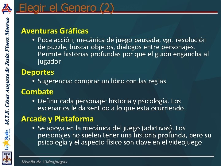 M. T. E. César Augusto de Jesús Flores Moreno Elegir el Genero (2) Aventuras